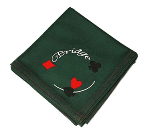 Green Card Table Cover: Bridge and Card Suits Design main image